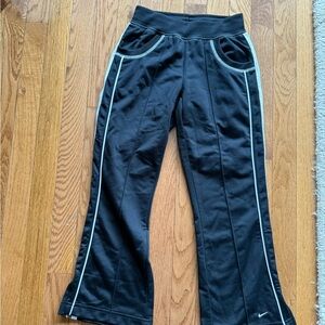 Girl Nike Kids Black Sweatpants with White Trim